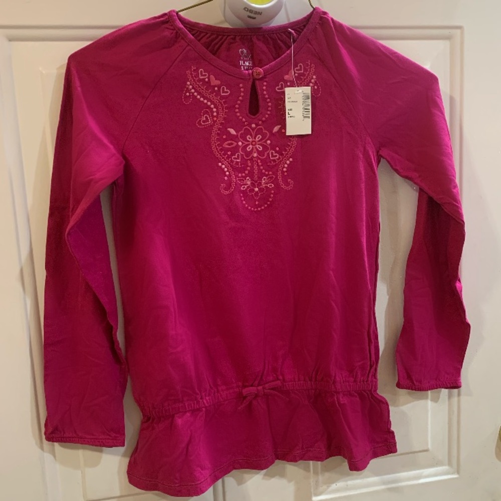 Girls Pink Long-sleeve Shirt